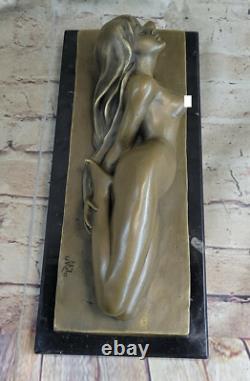 12 Art Deco Nude Female Figurine Bronze Statue Sculpture Signed Marble Base
