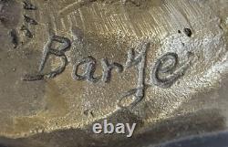 17.5 Signed Art Statue Bronze Marble Wild Boar Pig Hunting Dog War