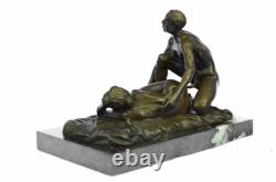 2 Original Pieces Signed The Having Sex Couple Bronze Sculpture Marble Statue