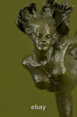 20 Bronze Signage Statue Gymnast Art Deco Nude Sculpture On Marble Figurine