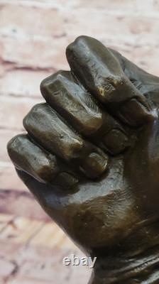 Abstract Modern Art OK Gesture Sign Bronze Sculpture Marble Base Sale