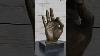 Abstract Modern Art Okay Ok Hand Gesture Sign Bronze Sculpture Marble Base Figurine Xn 1690