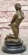 Abstract Nude Female Bronze And Marble Art Sculpture Signed By Jean Patoue