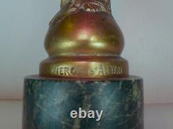 Albert Roze's Virgin In Golden Bronze 28cm Base Green Marble, A Broken Arm