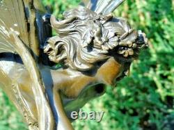 An Elf Butterfly Flowers In Hand + Hair On Marble Signed, Beautiful