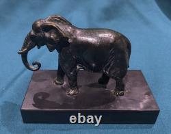 Ancient Bronze ELEPHANT signed Victor CREMION 19th/20th Century Marble Base Excellent Condition