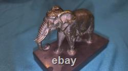 Ancient Bronze ELEPHANT signed Victor CREMION 19th/20th Century Marble Base Excellent Condition