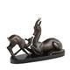 Ancient Stags Signed Sirio Tofanari In Bronze From The 20th Century