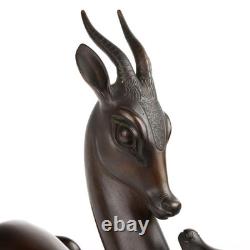 Ancient Stags Signed Sirio Tofanari in Bronze from the 20th Century