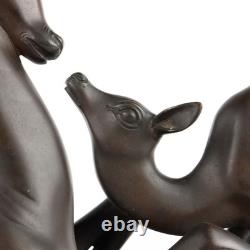 Ancient Stags Signed Sirio Tofanari in Bronze from the 20th Century