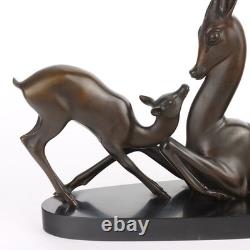 Ancient Stags Signed Sirio Tofanari in Bronze from the 20th Century