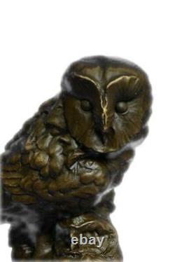 Animal Sculpture Two Owls Signed by Milo Marble Figurine Base Clearance