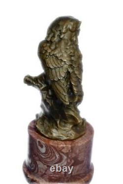 Animal Sculpture Two Owls Signed by Milo Marble Figurine Base Clearance
