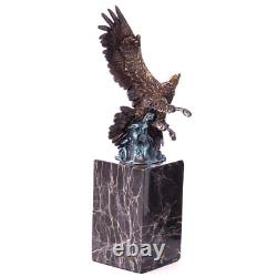 Antique Bronze Eagle on Black Marble Signed by Artist Milo