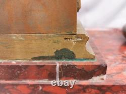 Antique Bronze Inkwell signed LEMIRE SUSSE BROTHERS and Marble. Cherub Love