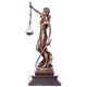 Antique Bronze Statue Of Justice On Black Marble After Mayer