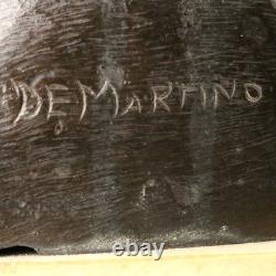 Antique Bronze and Marble Half-Bust Signed Giovanni De Martino, 20th Century