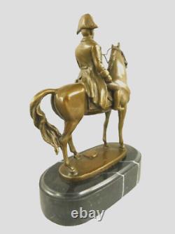 Antique Figurine Napoleon on Horseback Bronze on Black Marble