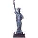 Antique Statue Of Liberty In Green Patinated Bronze On Black Marble Signed