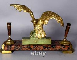 Antique gilt bronze and marble pen holder, signed A. Marionnet (1852–1910) C404