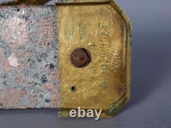 Antique gilt bronze and marble pen holder, signed A. Marionnet (1852–1910) C404