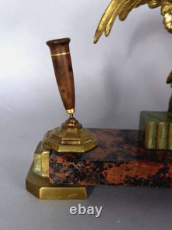Antique gilt bronze and marble pen holder, signed A. Marionnet (1852–1910) C404 Antique gilt bronze and marble pen holder, signed A. Marionnet (1852–1910) C404