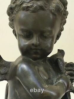 Anton Heingle The Protective Love Bronze On Marble Base Signed At The End Of The 19th Century