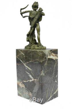 Apollo Signed Bronze Sculpture Figurine Statue Marble Base Figurine Art Nouveau