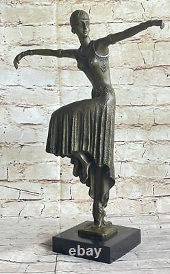 Art Deco/Art Nouveau Bronze and Marble Sculpture Signed D. H. Chiparus