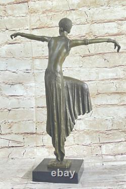 Art Deco/Art Nouveau Bronze and Marble Sculpture Signed D. H. Chiparus