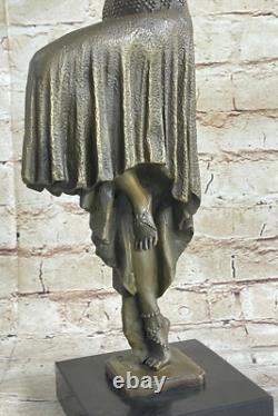 Art Deco/Art Nouveau Bronze and Marble Sculpture Signed D. H. Chiparus