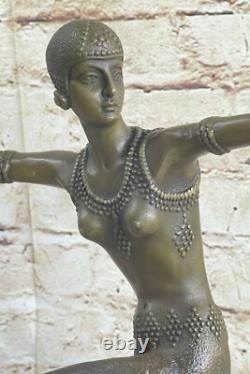Art Deco/Art Nouveau Bronze and Marble Sculpture Signed D. H. Chiparus