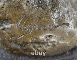 Art Deco Bronze Dancer, Signed Cesaro Opens On Marble Base Sculpture Figurine