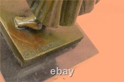 Art Deco Bronze Dancer Signed Chiparus Marble Decor Sculpture Figure