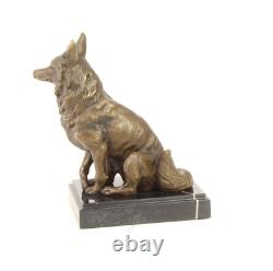 Art Deco Bronze Fox Sculpture on Black Marble after Nick