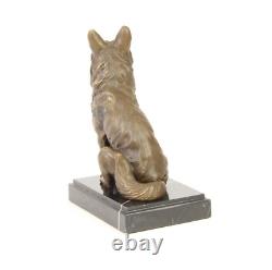 Art Deco Bronze Fox Sculpture on Black Marble after Nick