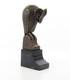 Art Deco Bronze Owl Statue On Black Marble Base After Michel Coste