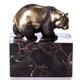 Art Deco Bronze Panda Sculpture On Black Marble Base After Milo