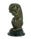 Art Deco Bronze Rabbit Sculpture On A Black Marble Base After A. Bizette