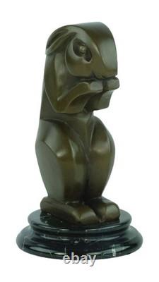 Art Deco Bronze Rabbit Sculpture on a Black Marble Base after A. Bizette
