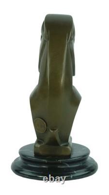 Art Deco Bronze Rabbit Sculpture on a Black Marble Base after A. Bizette