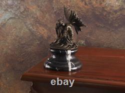 Art Deco Bronze Sculpture Fairy Signed on Black Marble Base After Milo