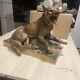 Art Deco Bronze Spelter Dog By Louis Garvin Signed & Mounted On Marble