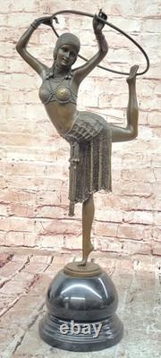 Art Deco Bronze Woman, Signed Chiparus, Museum Quality, on Marble Base