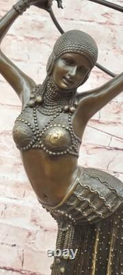 Art Deco Bronze Woman, Signed Chiparus, Museum Quality, on Marble Base