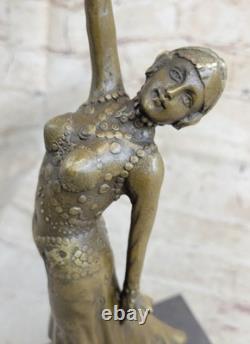 Art Deco Bronze Woman, Signed Chiparus, Museum Quality, on Marble Base