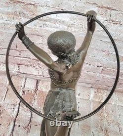 Art Deco Bronze Woman, Signed Chiparus, Museum Quality, on Marble Base