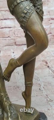 Art Deco Bronze Woman Signed Chiparus Museum Quality on Marble Base