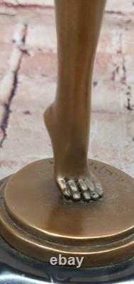 Art Deco Bronze Woman, Signed Chiparus, Museum Quality, on Marble Base
