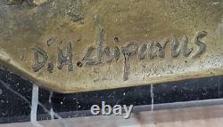 Art Deco Bronze Woman Signed Chiparus Museum Quality on Marble Base